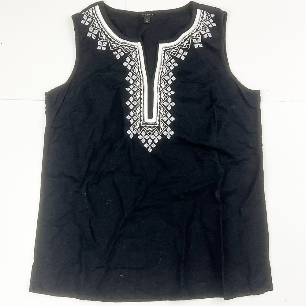 Talbots Black Sleeveless Shirt Size 6